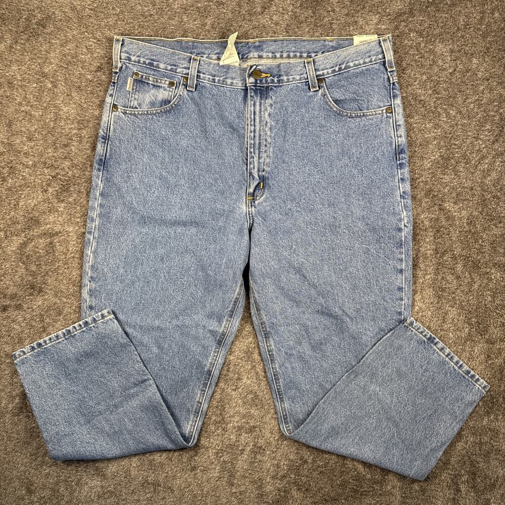 Carhartt Men’s 38x34 Blue Denim Jeans Traditional Fit Tapered Leg NWT